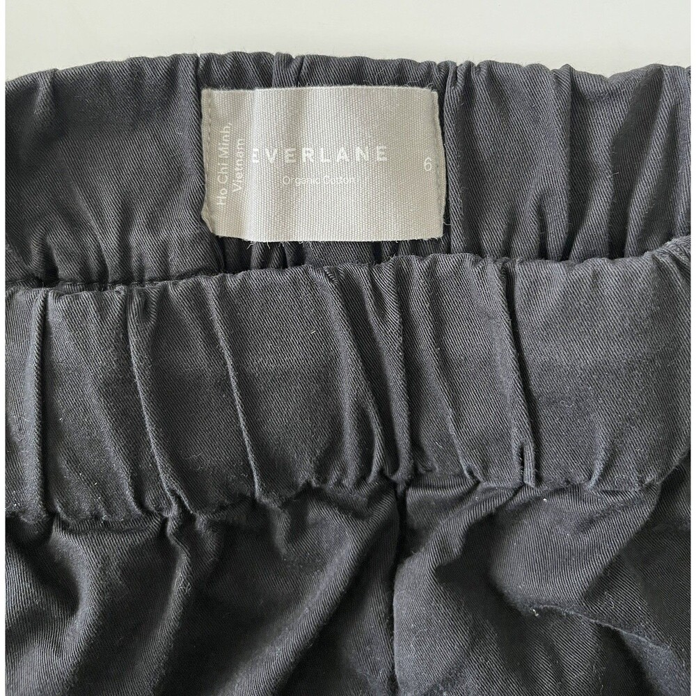 NWOT Everlane Easy Shorts 6 Black Elastic Waist Pull On Pockets Organic Cotton - Picture 2 of 11